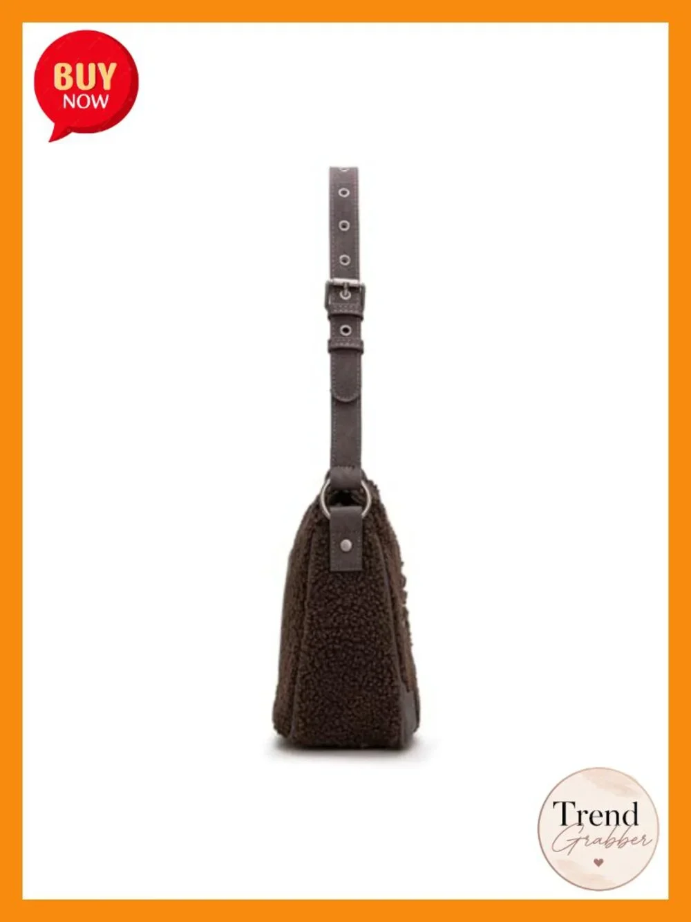 Embroidered Aztec Shoulder Bag with Faux Leather and Sherpa Trim